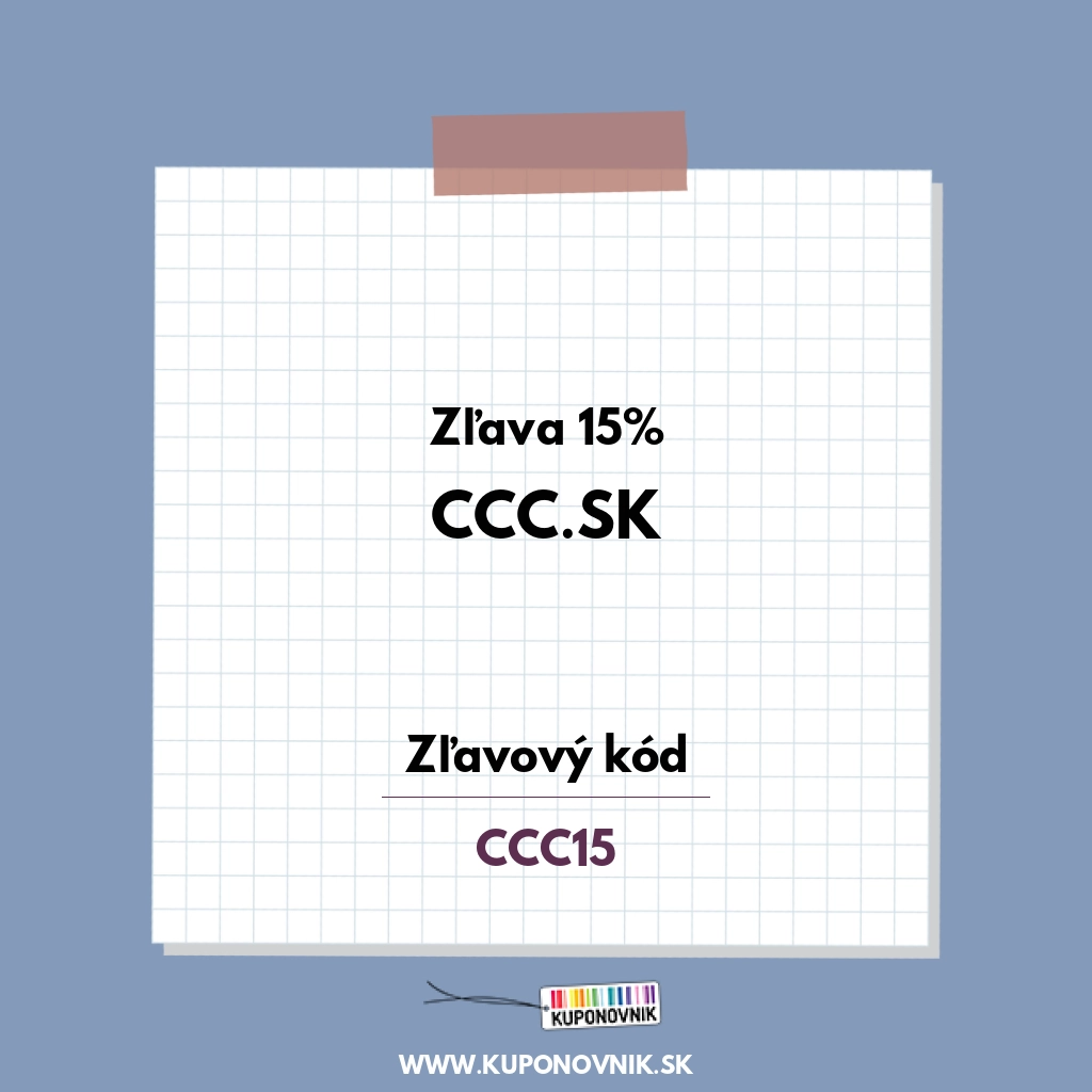 CCC.sk zľavový kód - Zľava 15%