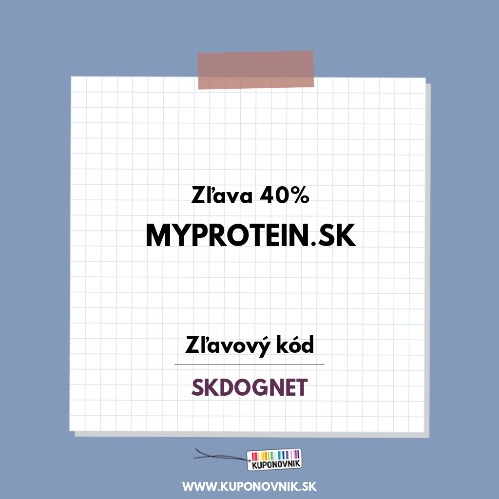 MyProtein.sk zľavový kód - Zľava 40%