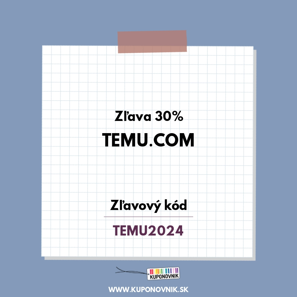 Temu.com zľavový kód - Zľava 30%