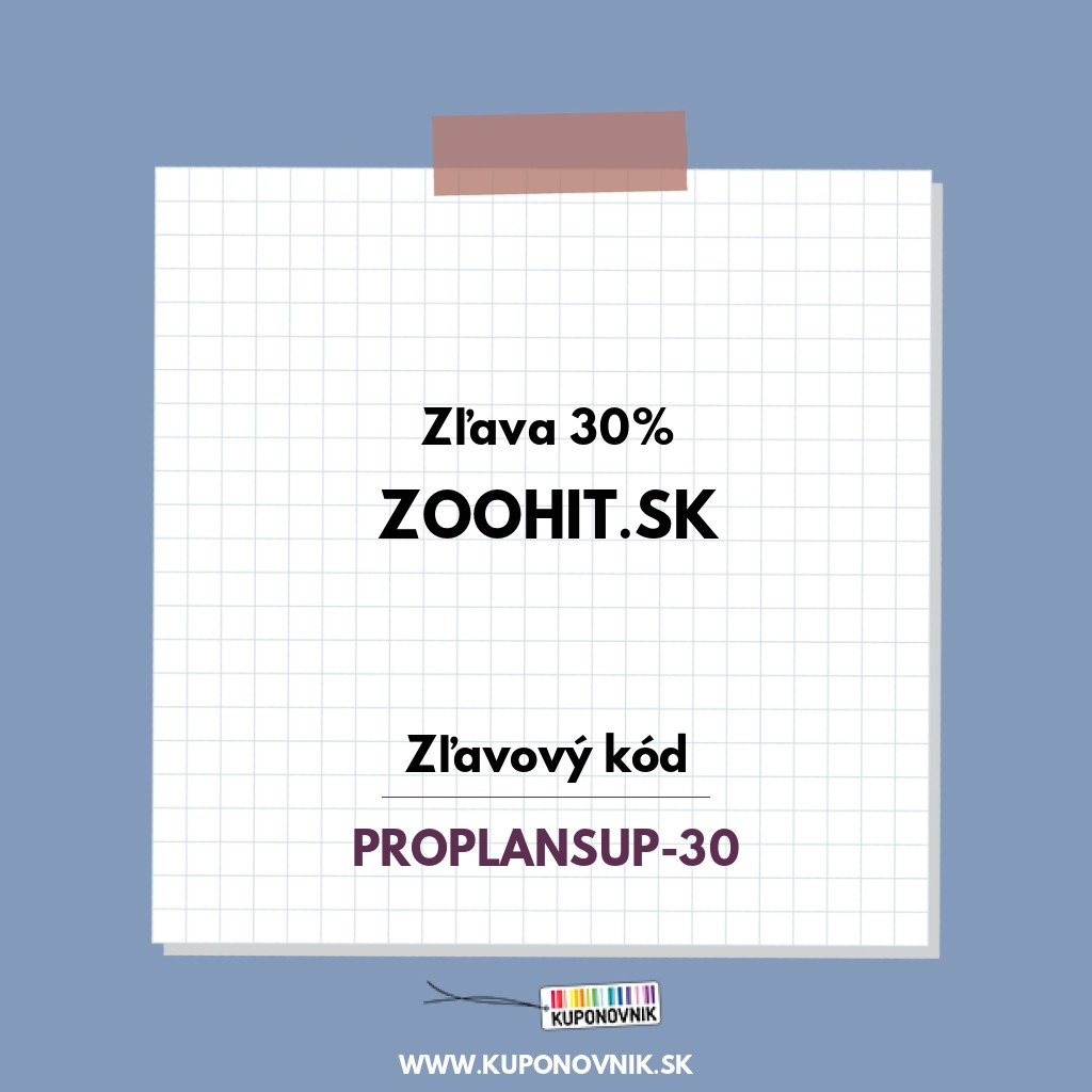 Zoohit.sk zľavový kód - Zľava 30%