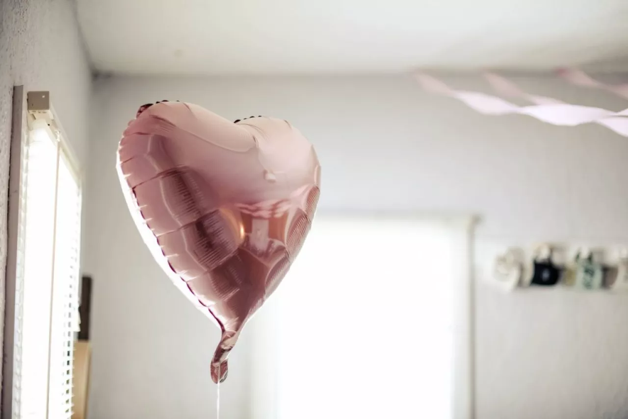 balón v tvare srdca