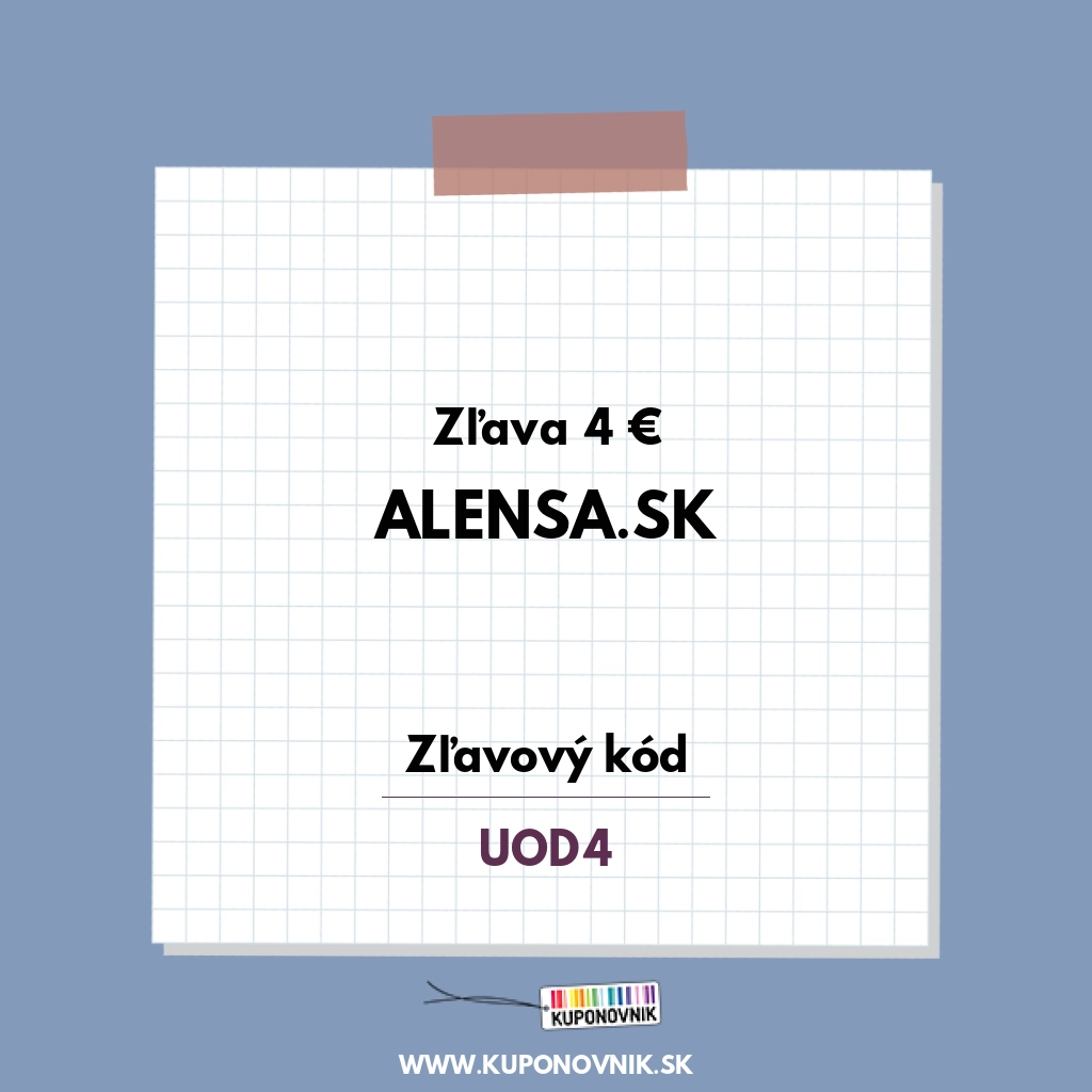 Alensa.sk zľavový kód - Zľava 4 €