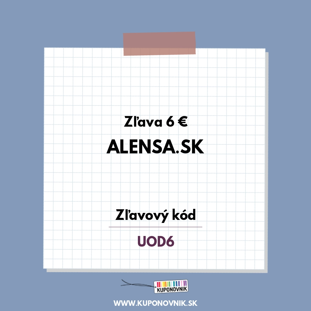 Alensa.sk zľavový kód - Zľava 6 €