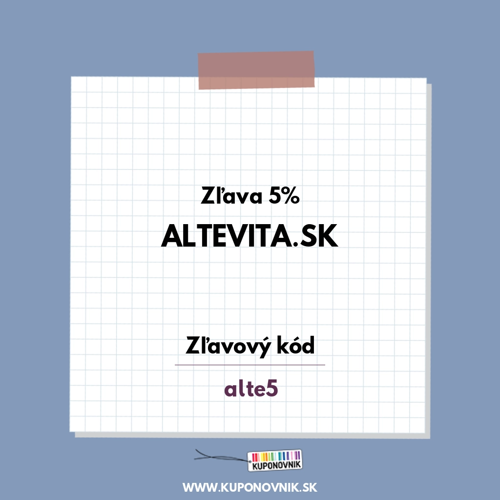 Altevita.sk zľavový kód - Zľava 5%