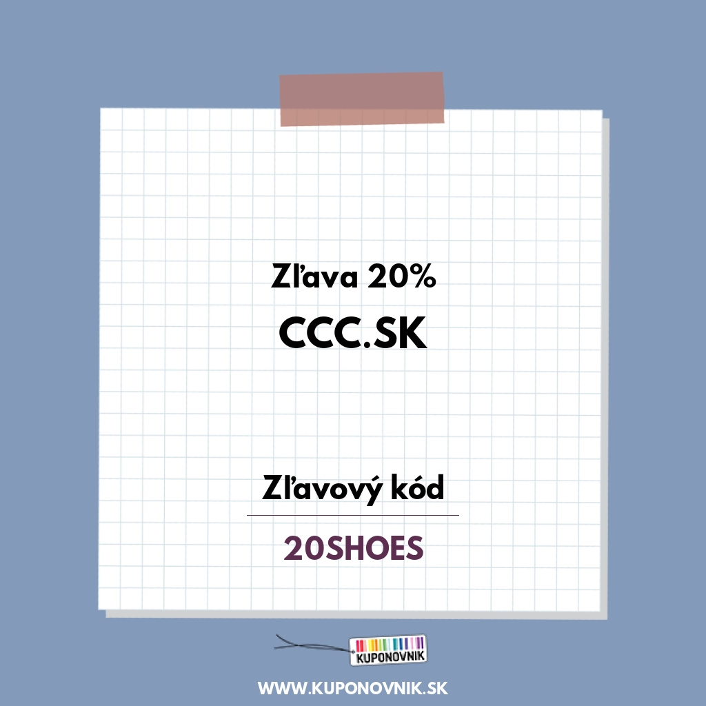 CCC.sk zľavový kód - Zľava 20%