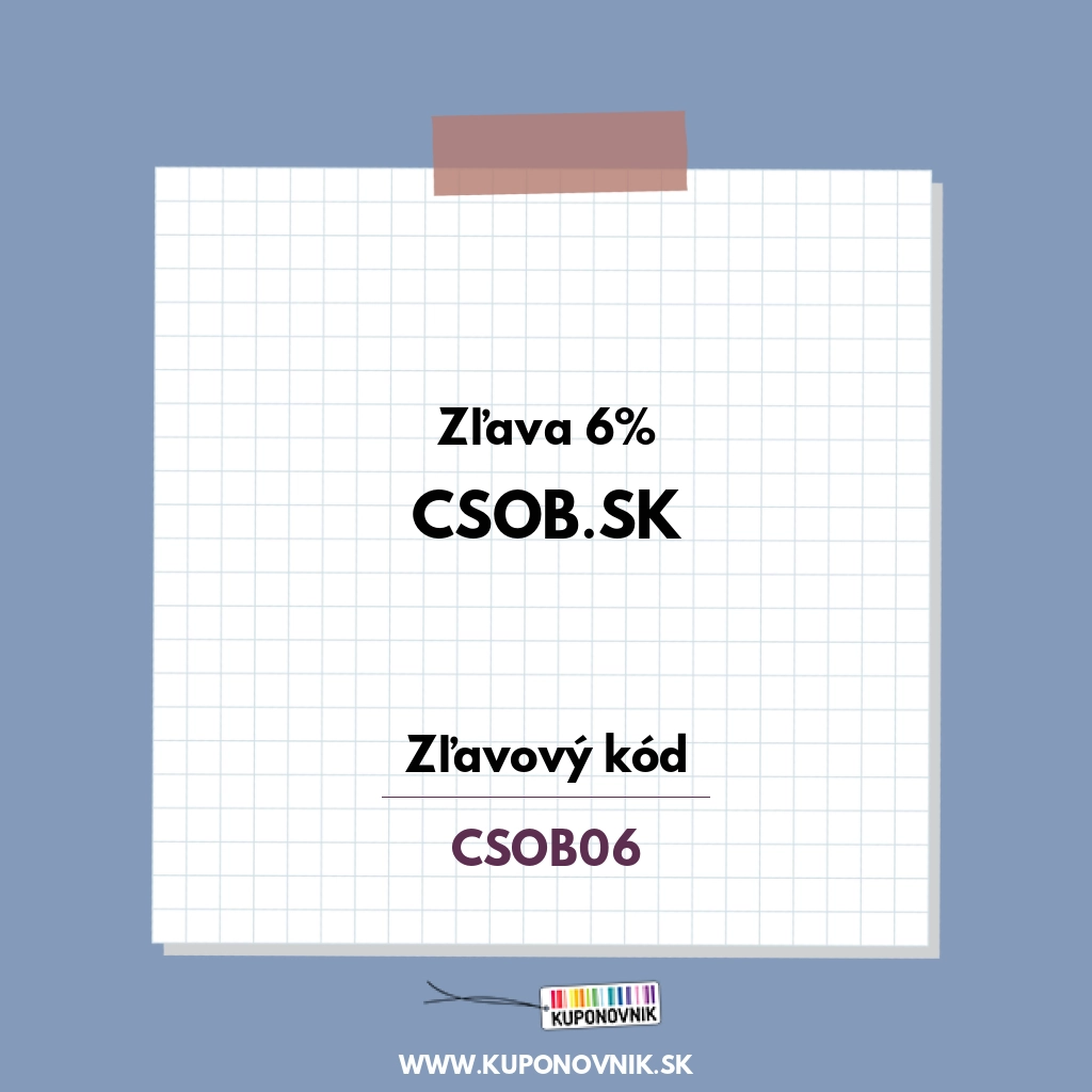 CSOB.sk zľavový kód - Zľava 6%