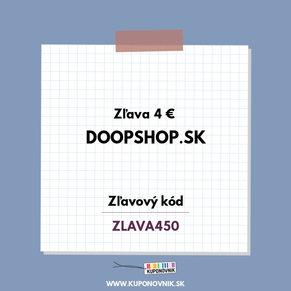 Doopshop.sk zľavový kód - Zľava 4 € 
