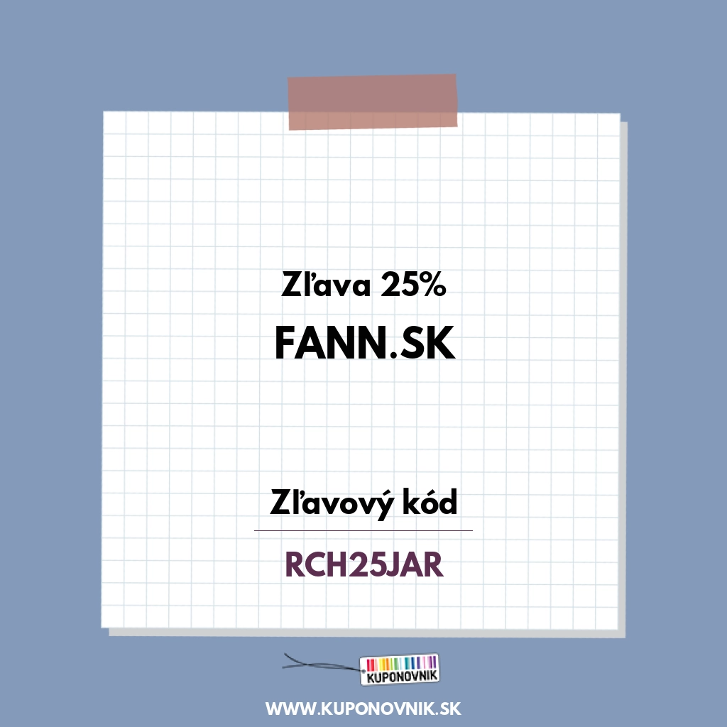 FAnn.sk zľavový kód - Zľava 25%