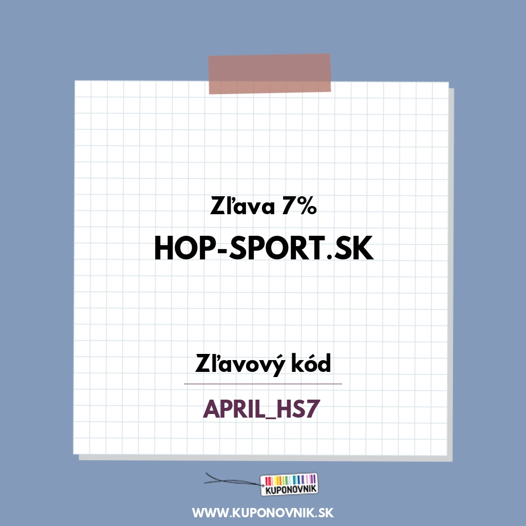 Hop-sport.sk zľavový kód - Zľava 7%