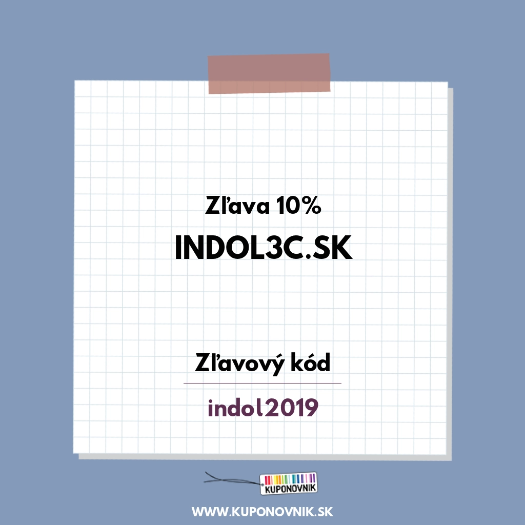 Indol3c.sk zľavový kód - Zľava 10%