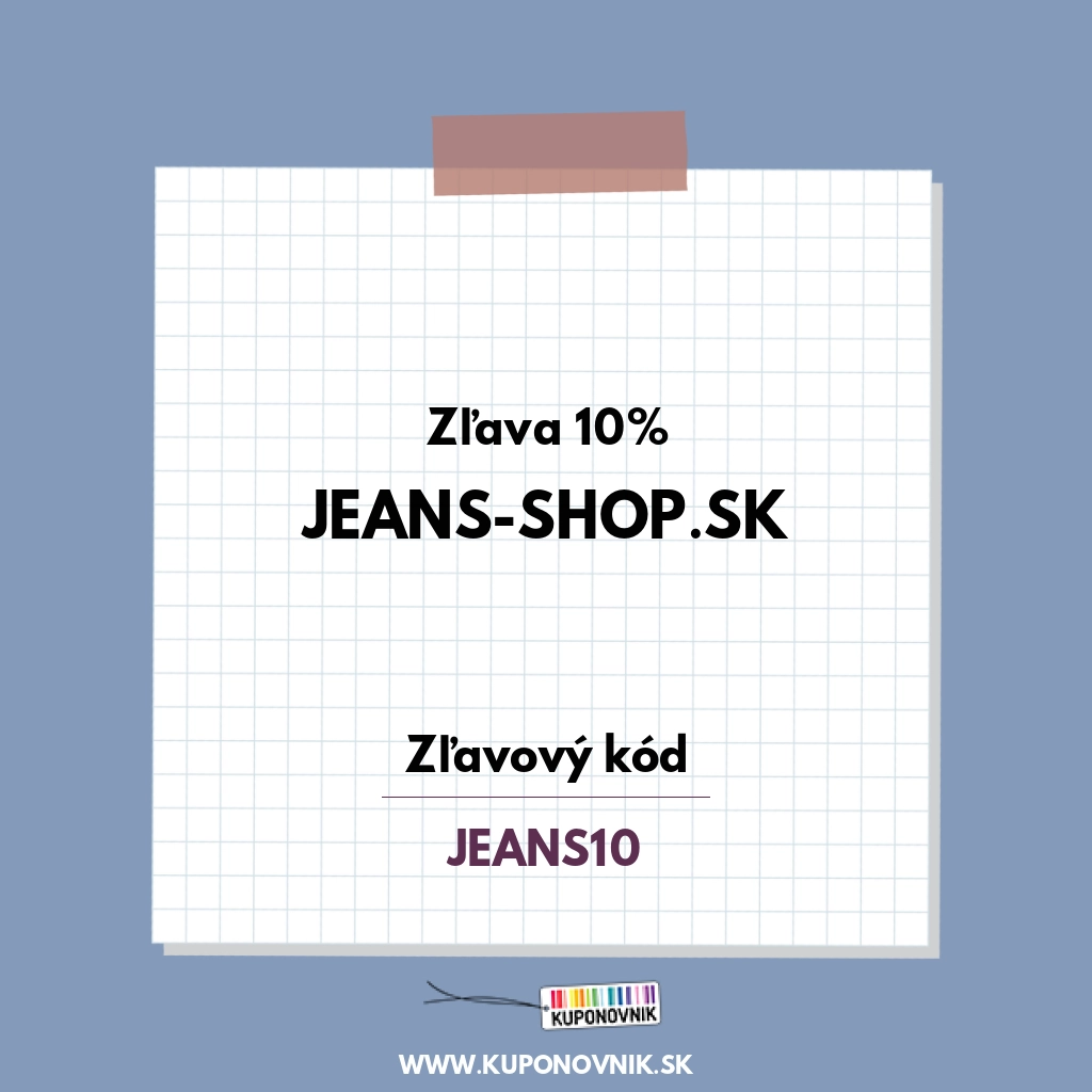 Jeans-shop.sk zľavový kód - Zľava 10%