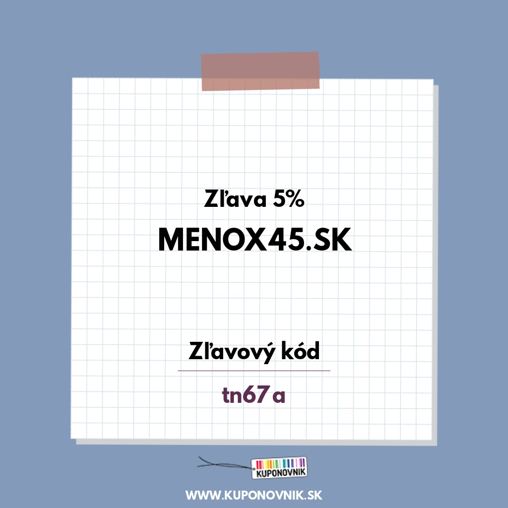 Menox45.sk zľavový kód - Zľava 5%