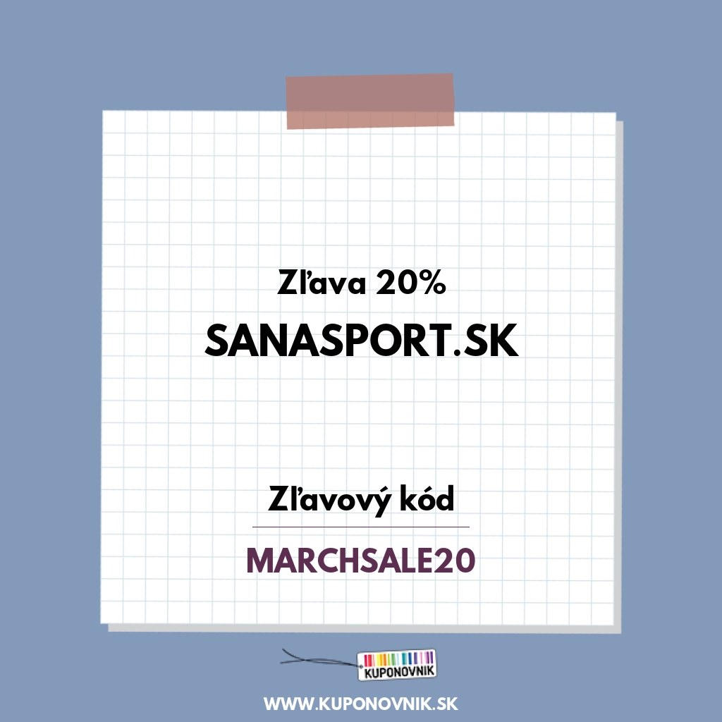 Sanasport.sk zľavový kód - Zľava 20%