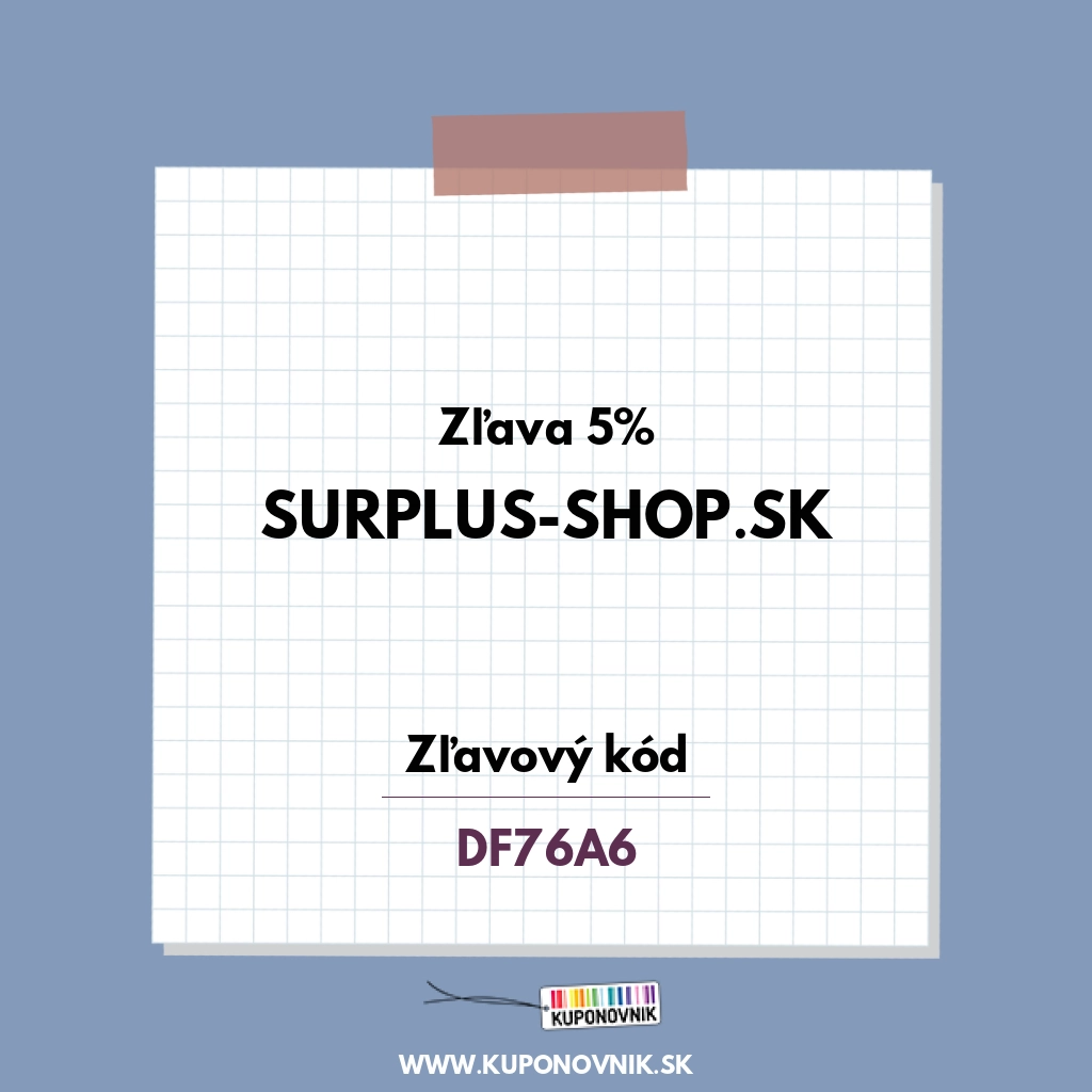 Surplus-shop.sk zľavový kód - Zľava 5%