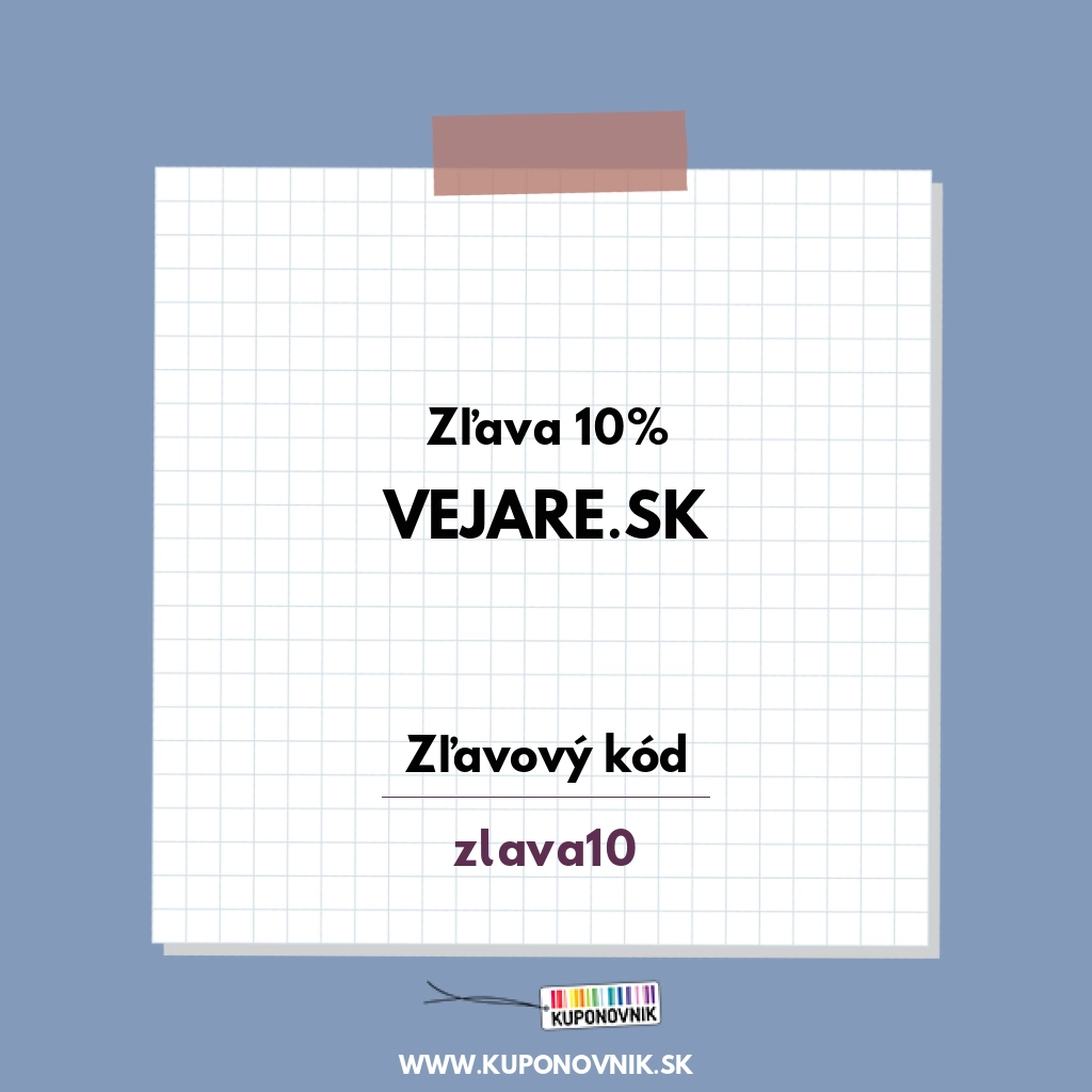 Vejare.sk zľavový kód - Zľava 10%