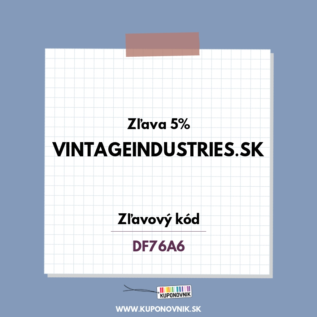Vintageindustries.sk zľavový kód - Zľava 5%