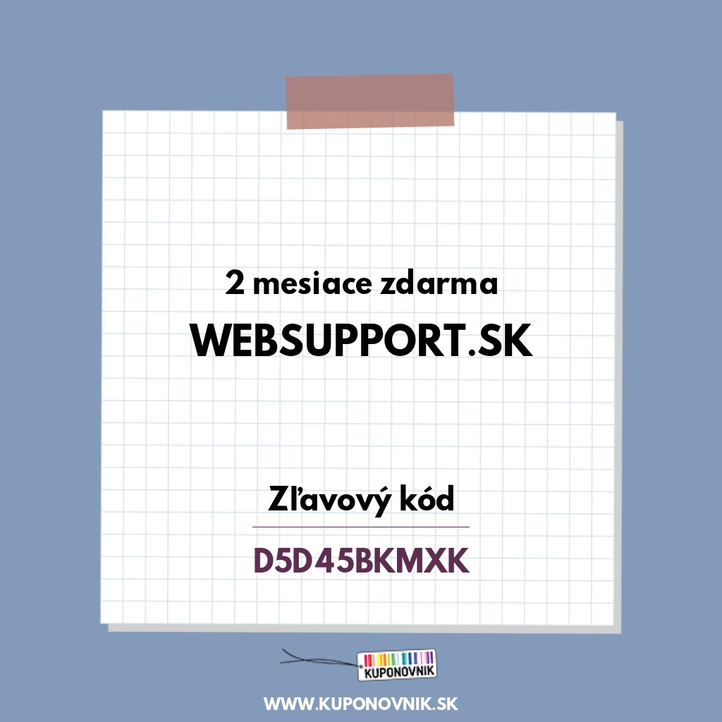 Websupport.sk zľavový kód - 2 mesiace zdarma