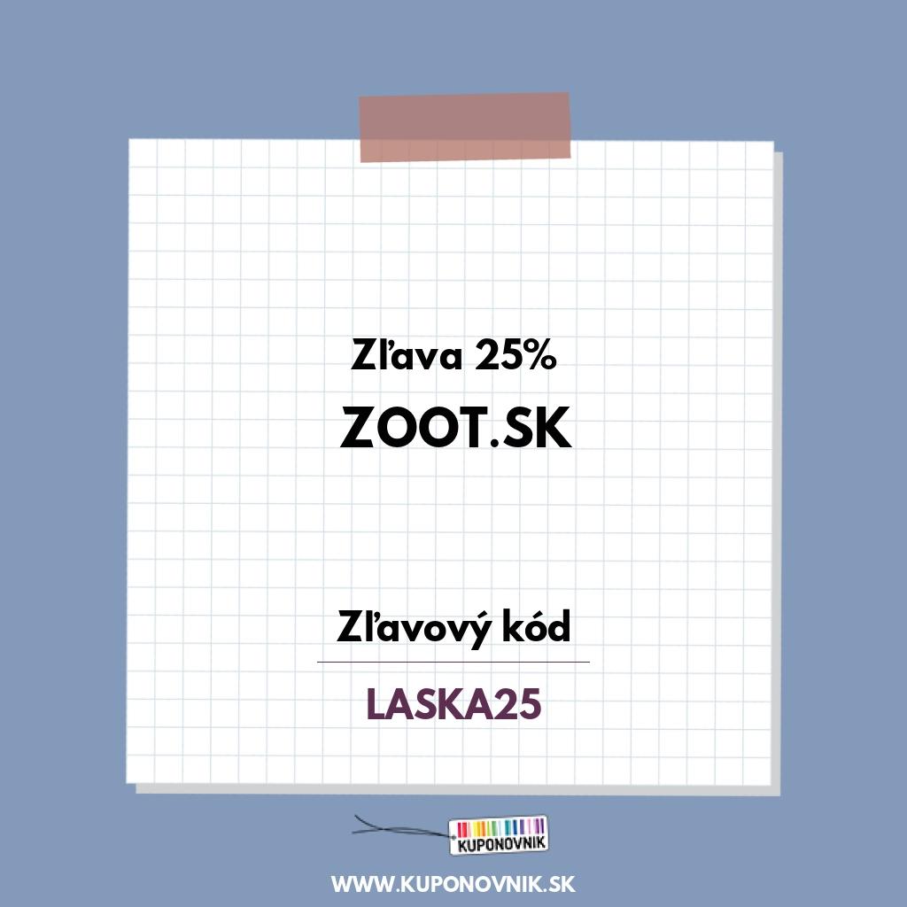 Zoot.sk zľavový kód - Zľava 25%